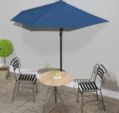 Obrázok produktu pre Balkónový slnečník, hliníková tyč, modrý 270x144x222cm, polkruh