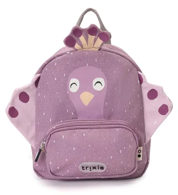 Immagine prodotto di Zaino per bambini Trixie idrorepellente Mrs. Peacock per bambini piccoli dai 2 anni in su - Asilo nido