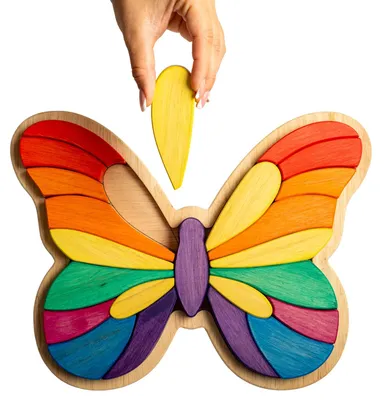 Immagine prodotto di Solidchoice - Puzzle in legno a forma di farfalla per bambini dai 3 anni in su