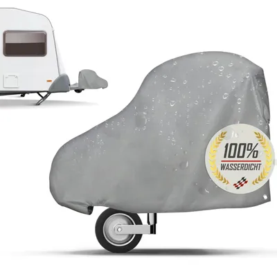 Produktbild von WALSER Deichselhaube für Wohnwagen, Deichselabdeckung für Anhänger, Anhängerkupplung-Abdeckung, Deichselschutz PVC in Universalgröße 82x32x59cm grau