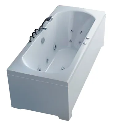 Produktbild von Whirlpool Badewanne freistehend Acrylbadewanne Lichttherapie Leichte Reinigung Wasserdruck einstellbar Duschkopf und Wasserhahn Inkl. Bequeme Liegeposition Inkl. 12 Düsen (8 Massage - Big Jets + 8 Rückendüsen) 2 Personen Villa Gabriela XXL Spa in weiß von Jet-Line
