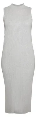 Image de Robe sans manches, ajustée, pour femme, en mélange de viscose et de polyester, de couleur grise, taille M