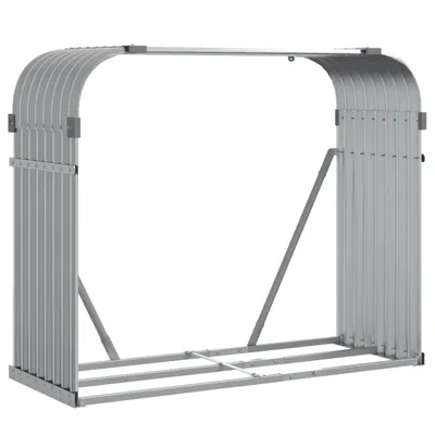 Zdjęcie produktu dla vidaXL Wiata na drewno opałowe jasnoszara 120x45x100 cm Stal ocynkowana