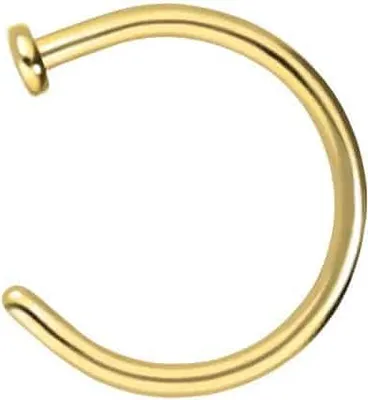Produktbild von Nasenpiercing, Nasenstecker Chirurgenstahl Nasenring offen PLATTE Gold Innendurchmesser: 8mm + Stabstärke: 0,8mm