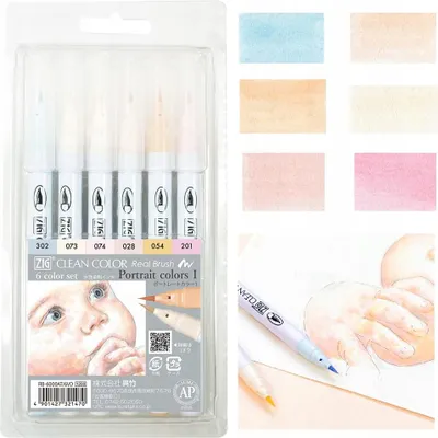 Immagine prodotto di PENNA A PENNELLO per disegno calligrafico Kuretake Zig 6 k Portrait