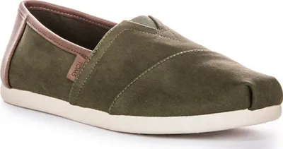 Obrázek produktu pro Toms Alpargata Vegan, zelené pánské boty typu espadrilles z bavlny, s podrážkou Cloudbound, vhodné pro běžné nošení, bez zapínání – velikost 10 UK, 44 EU, 11 US / zelená