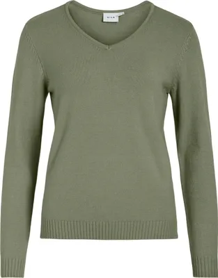 Produktbild von VILA Dünner Strickpullover Knitted Basic Stretch Sweater Langarm V-Neck VIRIL Größe: S