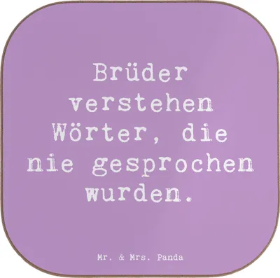 Produktbild von Mr. & Mrs. Panda Untersetzer Tasse Spruch Bruderverständnis - Lavendeltraum - Geschenk, Glas, bieruntersetzer, Coaster, Geschwister, Familienbande, Verständnis, Bruder