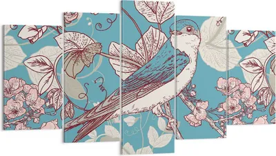 Produktbild von Bild auf Leinwand - Leinwandbild - Vogel Baum modern - 160x85cm - Wand Bild - Wanddeko - Wandbilder - Leinwanddruck - Bilder - Kunstdruck - Wanddekoration - Leinwand bilder - Wandkunst - EA160x85-3585