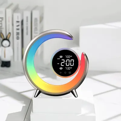 Produktbild von Touch Nachtlicht RGB, Wecker mit Doppelalarm, USB Ladebasis, Farbwechsel Tischlampe, Weißes Rauschen, Schlaflicht