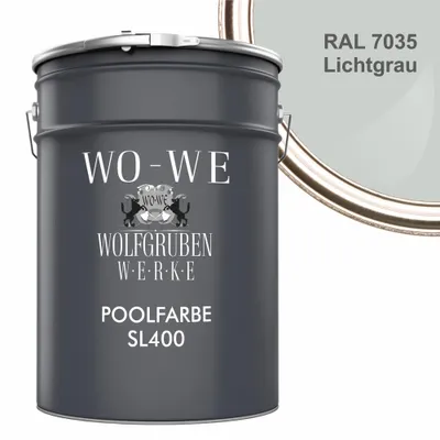 Produktbild von Schwimmbadfarbe Poolfarbe Schwimmbeckenfarbe SL400 Lichtgrau ähnl. RAL 7035 - 10L