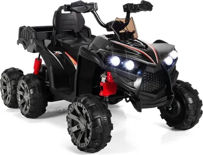 Image de Quad électrique pour enfants 12V avec espace de rangement et lumières LED mini quad électrique 3-6 km/h noir