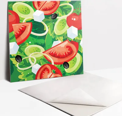 Produktbild von Fliesenaufkleber Set für Bad und Küche - 9 Fliesen Selbstklebend PVC - 30 x 30 - Buntes Gemüse