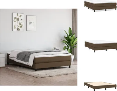 Produktbild von vidaXL Boxspringbett mit Matratze Dunkelbraun 140x190 cm Stoff -  Betten & Bettgestelle