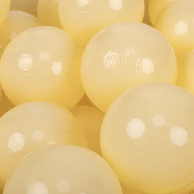 Image de KiddyMoon 200 balles/7cm balles pour bébé balles de jeu pour le bain de bébé balles en plastique simples fabriquées dans l'UE, jaune pastel