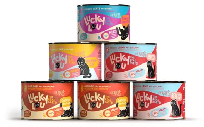 Produktbild von Lucky Lou Lifestage Adult Tasty-Mix, Adult, Rind, Ente, Hammelfleisch, Geflügel, 200 g, Getreidefrei