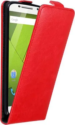Produktbild von Cadorabo Hülle für Motorola MOTO X PLAY Schutz Hülle in Rot Flip Etui Handyhülle Case Cover