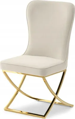 Produktbild von Eleganter Esszimmerstuhl KIRIA – Beige/Gold