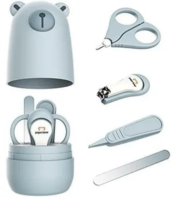 Produktbild von Baby-Nagelknipser-Set mit Etui, Maniküre-Pediküre-Set für Neugeborene, Blau