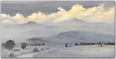 Produktbild von Coloray Bild aus Acryl 140 cm x 70 cm - Bild auf Acrylglas Gehärtetes Acryl Wohnzimmer Küche Dekoration Wanddekoration - Gemälde Winter Berg Wolken