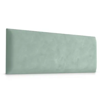 A mint-colored upholstered wall panel is shown against a white background.