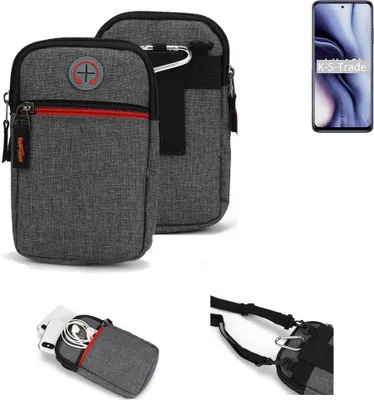 Produktbild von K-S-Trade Holster Gürteltasche kompatibel mit Xiaomi Mi 10i Handy Tasche Schutz Hülle grau Zusatzfächer 1x