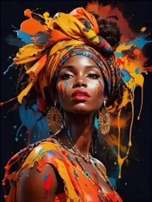 Immagine prodotto di Diamante dipinto Donna africana 30x40cm