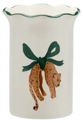 Produktbild von Anna+Nina Leopard Vase modernes Steingut mit Design