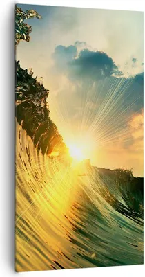 Produktbild von Bild auf Leinwand - Leinwandbild - Meer Welle Wasser - 65x120cm - Wand Bild - Wanddeko - Wandbilder - Leinwanddruck - Bilder - Kunstdruck - Wanddekoration - Leinwand bilder - Wandkunst - PA65x120-3943
