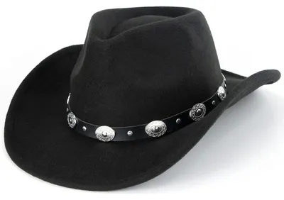 Immagine prodotto di Cappello da cowboy, stile Fedora, per bambini e ragazzi, unisex, con cintura e fibbia, stile western, in Panama, disponibile nelle taglie da 4 a 12 anni, colore nero