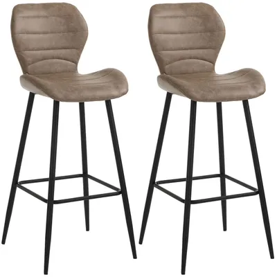 Immagine prodotto di Set 2 Sgabelli 44,5x46x107,5 cm in Pelle finta Beige