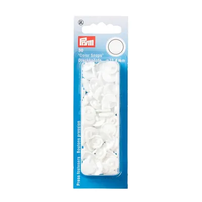 Obrázek produktu pro Prym volné šití barevné patentky kulaté 12,4 mm bílé