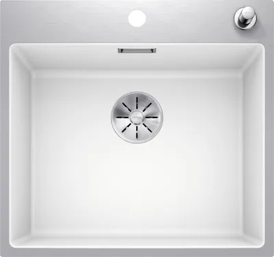 Image de BLANCO SUBLINE 500-IF/A SteelFrame, SILGRANIT® PuraDur®, blanc, avecde vidage à distance