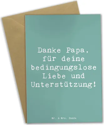 Produktbild von Mr. & Mrs. Panda valentinstagskarte Spruch Danke Papa - Meeresbrise - Geschenk, Bedanken, Aufmerksamkeit, Freude machen, hochzeitskarten, sagen, weihnachtskarten, Lächeln