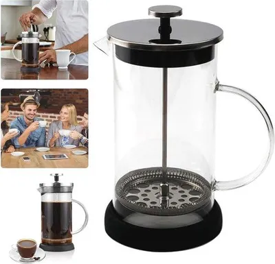 Immagine prodotto di Caffè French Press, vetro resistente al calore, 600 ml, ideale per caffè e tè a casa