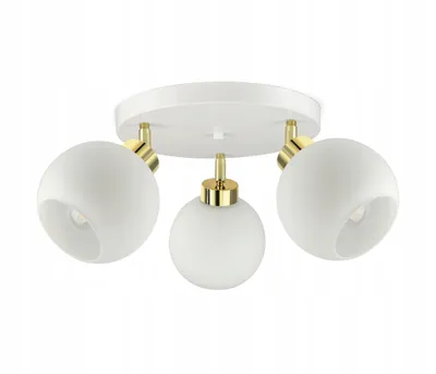 Zdjęcie produktu dla Lampa Wisząca Sufitowa Żyrandol Biała Szklane Kule White Glass EG3 LED E27