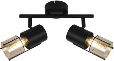 Produktbild von Deckenleuchte Scottie, schwarz, 2xE14, 40W, Glas, Abmessungen: 15x25x8 cm, IP20, Marke: Reality