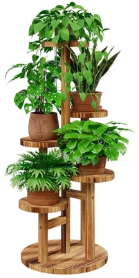 Produktbild von Holz Blumenständer mit 5 Ebenen für Pflanzen
