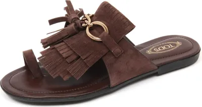 Produktbild von C9098 TOD'S Frau Zehenstegsandale braun Schuh Schuh Fransen braun Schuh Frau
