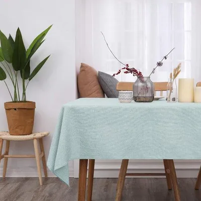 Produktbild von Famanu Tischdecke Wasserabweisend mit Leinenoptik - 150 x 240 cm