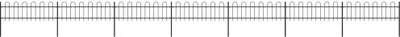 Produktbild von Cloris Designermöbel Gartenzaun mit Bügel-Design Stahl 11,9 x 0,6 m Schwarz 2024 Neu