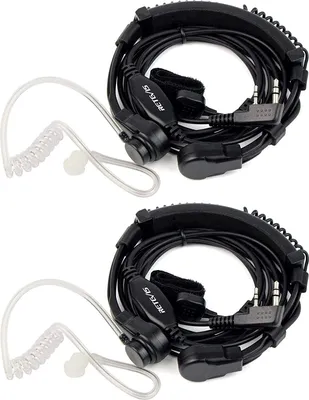 Obrázek produktu pro Retevis K001 Walkie Talkie Throat Mikrofon PTT Headset 2kolíkový sluchátkový sluchátko Kompatibilní s Walkie Talkie RT24 RT27 RT22 RT21 RT81 RT28 RT1 Baofeng BF-88E BF-888S Kenwood (2 KS.)