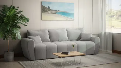 Zdjęcie produktu dla Kanapa Bueno, jasno szary sztruks, Lincoln 84, sofa rozkładana