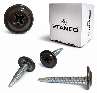 Immagine prodotto di Viti autoperforanti ETANCO GM-B per tetti in acciaio, RAL 8019 grigio-marrone, 4,2 x 19 mm, 250 pezzi