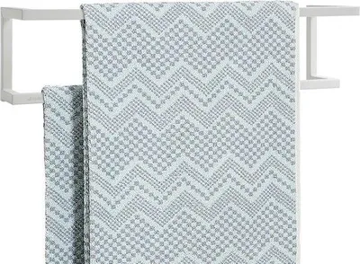 Produktbild von Doppeltes Handtuchhalter für 2 große Handtücher, schwarz, matt, Metall