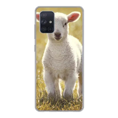 Produktbild von MuchoWow® Handyhülle Schutzhülle Hülle für Samsung Galaxy A51 Lamm - Gras - Sonne Silikon Softcase Handy Hülle - Schutzabdeckung