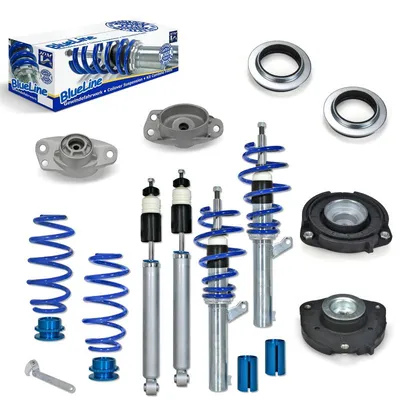 Produktbild von JOM Blueline Gewindefahrwerk Sport Fahrwerk Paket SET inkl 4 Domlager VA/HA Neu