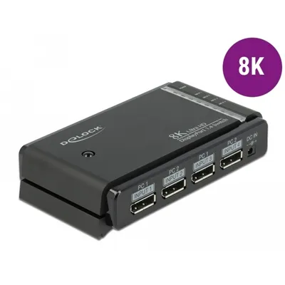Produktbild von Delock DisplayPort 1.4 Switch 2 x 2 DisplayPort in zu 1 x 2 DisplayPort out 8K