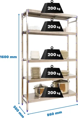 Produktbild von SIMONINOX INITIAL 5SS/1600x860x500 Metallregal
