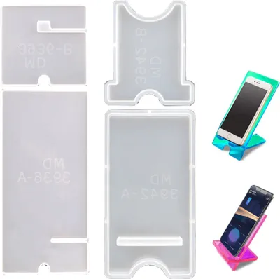 Produktbild von Handyhalterungs-Gussform 2 Stück, H-Förmig Mit Ladeanschluss Und Vertiefte Variante, Für Selbergemachte Resin Handyhalterungen